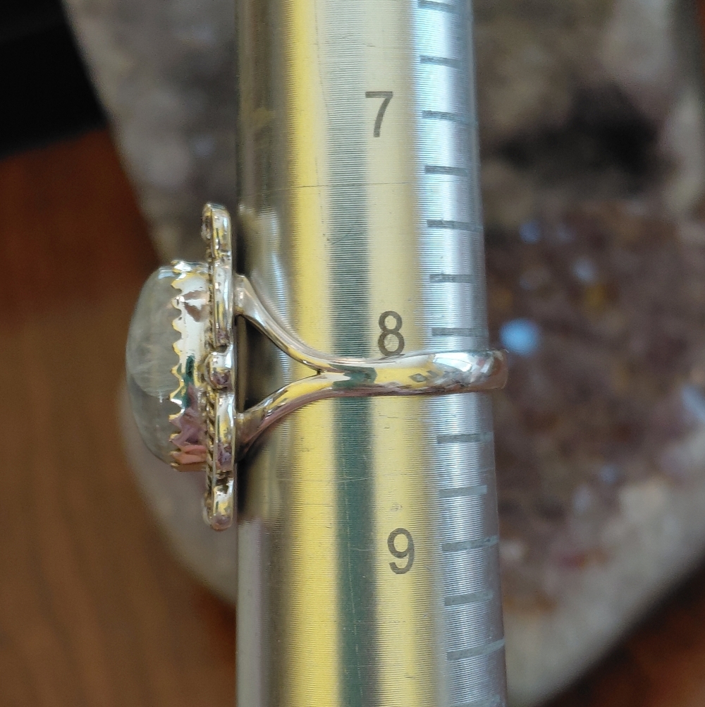 Sterling Silver Moonstone Vintage Style Statement Ring - Picture 15 of 15
